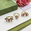 Designer Branded Jewelry Rings Womens Gold Silver Plated Copper Finger Adjustable Ring Women Love Charms Wedding Supplies Luxury Accessories GR-034