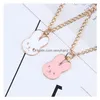 Pendentif Colliers Coréen Émail Tête De Lapin Femmes Dessin Animé Mignon Petits Animaux Charme Chaînes En Or Pour Hommes Mode Bijoux Cadeau Drop Del Dhj2L