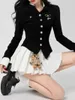 Tricots pour femmes cardigan noir manteau de femme vestiges slim fit tricot pull feme fashion fûter 2023 ropa mujer coréen talon cropped tops y2k tops