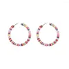 Brincos pendentes ZWPON Summer Colorful Beach Soft Ceramic Hoop Bohemia Polymer Clay Marca Fashion Statement For Woman