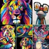 Stitch Photocustom Paint By Numbers Lion Tutje op canvas handgeschilderde kunstfoto's door nummer dieren Kits Home Decoratie diy cadeau