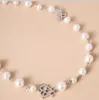 Strängar Shixin Simulated Pearl Choker Hollow Crystal Heart Halsband för kvinnor Långa tofs Halsband på halsen 2020 Bröllopssmycken Mode 230613