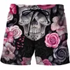 Pantalones cortos para hombre Wuiliy Hombres Skull Graphic Beach Shorts Patrón 3D Dark Cranium Boardshorts MenWomen Skeleton LA Hip Hop Pantalones cortos 230704