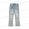 Jeans da uomo con foro strappato Retro lavato Jeans da uomo Streetwear Distressed Casual Pantaloni larghi in denim Harajuku Pantaloni larghi stile Vibe dritto T230705