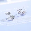 Stud Earrings BABYLLNT 925 Sterling Silver With Zircon Crystal Heart Shaped Rotating For Women Fashion Jewelry Gifts