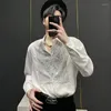 Men's Casual Shirts PFNW Spring Summer Long Sleeve Sequins Spliced Comfortable Korean Fashion Street Leisure Stylish Tops 28A2549