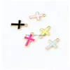 Pendant Necklaces 6 Colors Enamel Cross Jesus Pendants 10Pcs/Lot Crucifix Charms Fashion Jewelry Diy Accessories For Bracelets Neckl Dh4R0