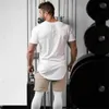 Męskie koszulki z krótkim rękawem Muscleguys siłownia t shirt mężczyźni Fitness trening bawełniana koszulka kulturystyka obcisła koszulka letnia odzież sportowa na co dzień 230704