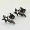 Ohrstecker, Ohrnadel, Schmuck, schwarz plattiert, Stern, Edelstahl, Piercing, Damen, Herren, Körper