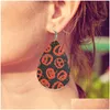 Dangle Chandelier Halloween Punk Double Sided Leather Earrings For Women Skeleton Hyperbolic Drop Earring Party Fashion Jewelry Gi Dh4Kc