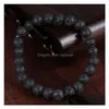 Perlé Lava Rock Chakra Bracelet Diffuseur Noir Pierre Naturelle Énergie À La Main Perles Bracelet Pour Femmes Hommes Mode Artisanat Bijoux Dro Dhrlp