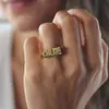 Полосы колец индивидуальное мужское кольцо Кольцо персонализированное 3D Hip Hop Name Ring Кольцо из нержавеющей стали Панк Письмо Кольцо Рождественские украшения бесплатная доставка 230704