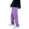 Мужчины фиолетовые винтажные мешковатые джинсы Мужчина с низким ростом джинсовая ткань Y2K Брюки мужской широкие джинсы с прямой ногой плюс 273y