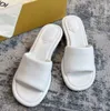 2023 Popular Summer Slipper Beach Slides Sandal Shoes Women Slide Non-slip Outdoor Satin Feel Slippers Black White Flip Flops Sandalias Size 34-42 with box