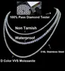 Non Tarnish Waterproof Jewelry PVD Gold silver Stainless Steel VVS Moissanite Diamond Classic Tennis Bracelet Chain Necklace