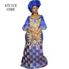 Vestidos de roupas étnicas africanas para mulheres design de moda novo vestido longo bordado bazin africano com cachecol duas peças um conjunto A023 # 2207