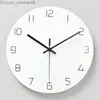 Horloges murales Blanc Rond Horloge Murale Simple Décoratif Créatif Nordique Moderne Horloge Murale pour Salon Cuisine Bureau Chambre Z230705