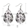 Dangle Chandelier Halloween Punk Double Sided Leather Earrings For Women Skeleton Hyperbolic Drop Earring Party Fashion Jewelry Gi Dh4Kc