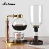 Ensemble 3 tasses en verre vide siphon cafetière Hine Coffee Siphon Brewer Brewing Pot Filtre Bottle Technica 5 TCA3 avec pinceau à cuillère