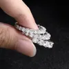 Con pietre laterali COSYA 3 5MM Anelli a fila intera per le donne Anello in argento sterling 925 con diamanti da sposa Fidanzamento da sposa Gioielleria raffinata 230704