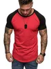 Homme Chemise T-shirt Tee Graphique Bloc de Couleur Manches Raglan Col Ras du Cou Grandes Tailles Des sports Fitness Manches Courtes Vêtements Habillement Tenue de sport Muscle Essential