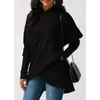 Suéteres de mujer 2023, suéter de moda con diseño de bolsillo sólido, Sudadera con capucha asimétrica, suéter de manga larga medio, ropa Y2k