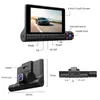 3Ch Car DVR Dashcam Driving Video Recorder 4 Inches Touch Screen 1080P Full HD 170 Degrees Wide View Angle for Front Interior Rear Recording