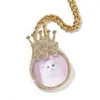 DIY Custom Photo Crown Pendant Necklace Jewelry Women Men Children's Day Gift