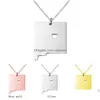 Pendentif Colliers Amérique 50 État Carte Avec Coeur Diy Pendentif Collier En Acier Inoxydable Bijoux De Mode York Drop Delivery Pendentifs Dhmkn