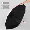 Umbrellas Flashlight LED Fully Automatic Umbrella for Women Man Rotatable Built-In Led Light Umbrella windproof Umbrella Bones R230705