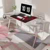 Bureau d'ordinateur, grand bureau d'ordinateur de jeu de 63 pouces pour bureau à domicile longue table d'écriture avec tapis de souris, crochet pour casque, porte-gobelet, forme K en métal Fr