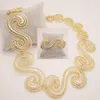 Necklace Earrings Set Kingdom Ma Gold Color Zinc Alloy Jewelry For Women Wedding Fashion Bracelet Sets Dress Accessories