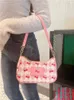 Bolsas de noite Bolsa de ombro cereja Underarity Spring Trendyol Rosa Lattice Crossbody para mulheres estilo coreano Casual Lady Coin Purse