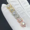 Designer Jewelry hip hop fashion jewelry big diamond stone gold plated sterling silver earrings luxury moissanite stud earrings