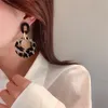 Vintage Leopard Print Geometric Circle Earrings for Women New Trendy Temperament High-End Atmospheric Earrings Jewelry GC2204