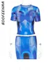 Two Piece Dress BOOFEENAA 3D Body Print Sets Sexy Summer Clothes for Women 2 Skirt Set Y2k Streetwear In Matching C96 BH18 230704