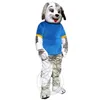 100% vraie figure tir gris chien mascotte Costume Anime peluche costume carnaval performance vêtements thème déguisement