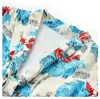 2023 Zomer Multicolor Bloemenprint Lint Stropdas Strik Jurk Korte Mouw Ronde Hals Knoppen Midi Casual Jurken W3L045705