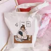 Bolsas de compras Bolsas de mão Japonês Estampa de desenho animado Ombro Casual Bolsa para meninas Bolsa de mão para mulheres Pacote elegante Bolsa de lona