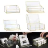 Business Card Files Desk Shelf Box Storage Display Stand Acrylic Plastic Clear Desktop Business Card Holder Organizers Case for Home Office 230704