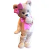 Traje de mascote de urso feminino super fofo tema fantasia festa de aniversário fantasia de carnaval