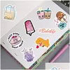 Gift Wrap 50Pcs Bubble Tea Kawaii Sticker For Notebooks Stationery Laptop Notepad Siutcase Scrapbooking Material Cute Stickers Drop Dhcuz