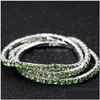 Tennis Coréen 3.5Mm Une Rangée Strass Stretch Bracelets Cristal Glacé Bracelet Bracelet Pour Femmes Dames Bijoux De Mode En Bk Dr Dhyjp