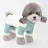 Vestido de cachorro lã macio macacão de jumbo de inverno quente roupas de quatro pernas para cães pequenos chihuahua pug pet puppy bodysuit