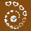 Orologi da parete Orologi da parete 2021 Offerta speciale Vendita -Selling Mirror Clock 3 D Heart Stick moderno decorazione per la casa Orologio di moda fai -da -te z230705
