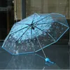 Parasole romantyczne przezroczyste przezroczyste kwiaty Bubble Dome ładny projektant Goth parasol na wiatr ulewny deszcz kobiety parasol słoneczny R230705