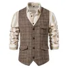 Gilet da uomo Canotta vintage tinta unita Canotta da uomo stile business casual senza maniche monopetto taglia europea S2XL 230705