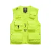 Men's Vests Plus Size S-7XL Men's Outdoor Vest Hiking Fishing Hunting Orange Multi-pockets Waistcoat Quick-dry Breathable Chaleco Tactico 230704