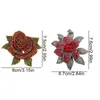 Vintage Luxury Red Rose Flower Crystal Brooches Rhinestone Metal Pins For Women Lady Badges Party Banquet Accessories