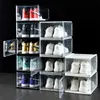 Утолщенная прозрачная пластиковая шкаф -коробка Съемная складная обувная коробка Скакла для хранения для хранения для хранения пылепроницаемой шкаф для обуви L230705